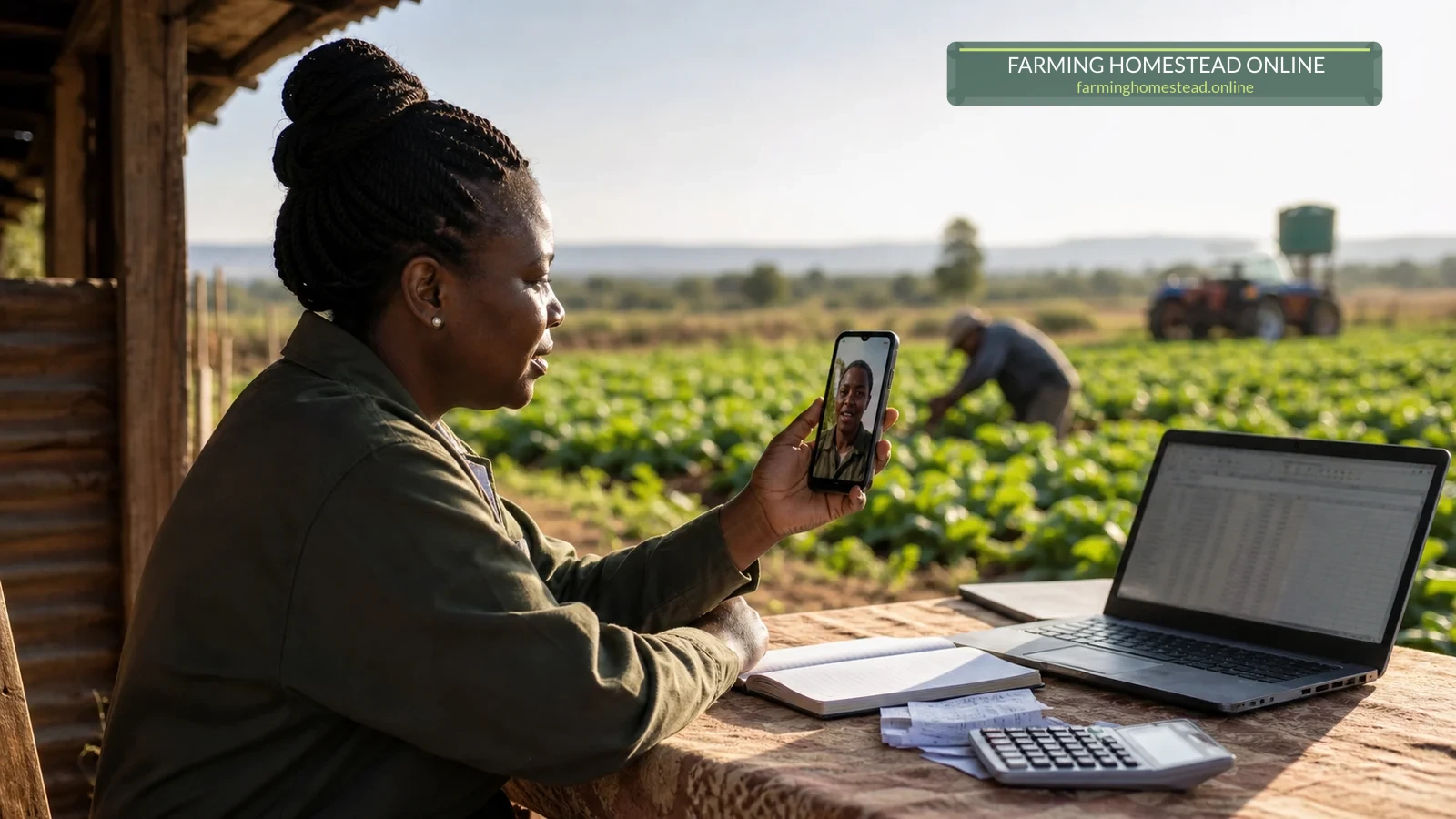 A Zimbabwean farm manager giving a remote owner a video progress report